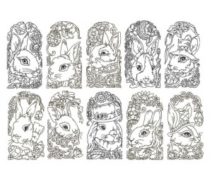 Stickserie - Osterhase Line Art